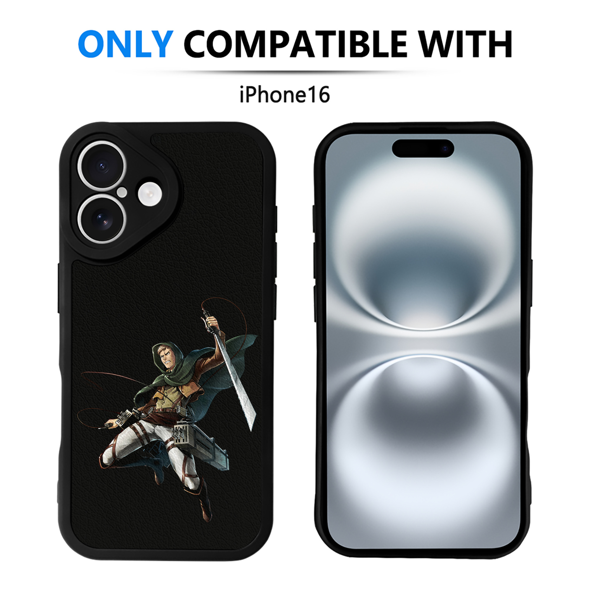 （画像用） 進撃の巨人 Attack on Titan 【iPhone 16シリーズ対応】シリコンスマホケース（レザー調） 材質：シリコン